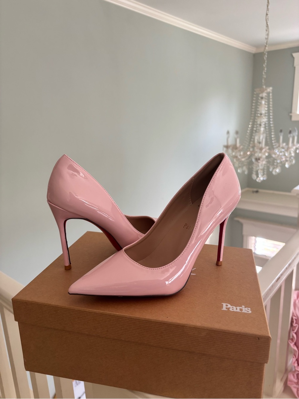 Christian Louboutin pink patent leather pumps✨